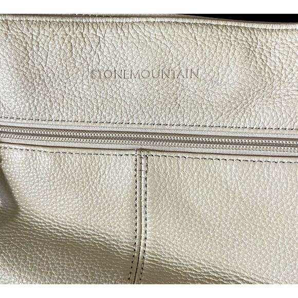VTG Stone Mountain White Leather Shoulder Bag with Adjustable Strap - Picture 4 of 11